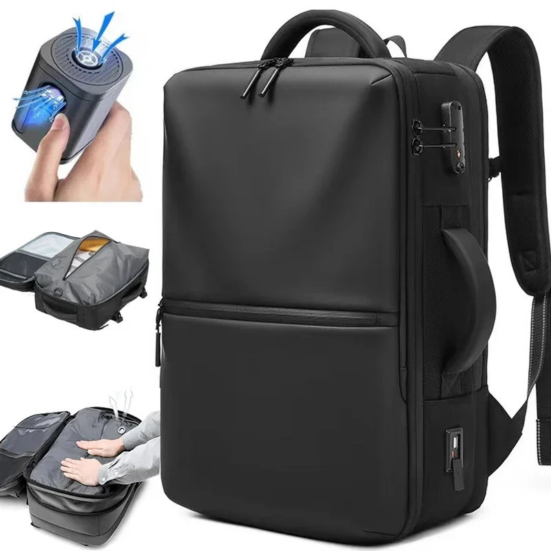 Airback Travel Backpack Carry on Luggage Bag Airline Approved Vacuum Compression Backpack Waterproof Laptop Business School Bags