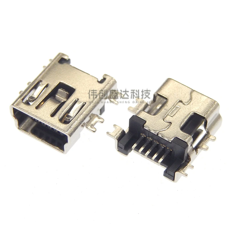 10PCS Mini USB SMD 5 Pin Female Mini B Socket Connector Plug Straight DIP Jack Connector Plug-in