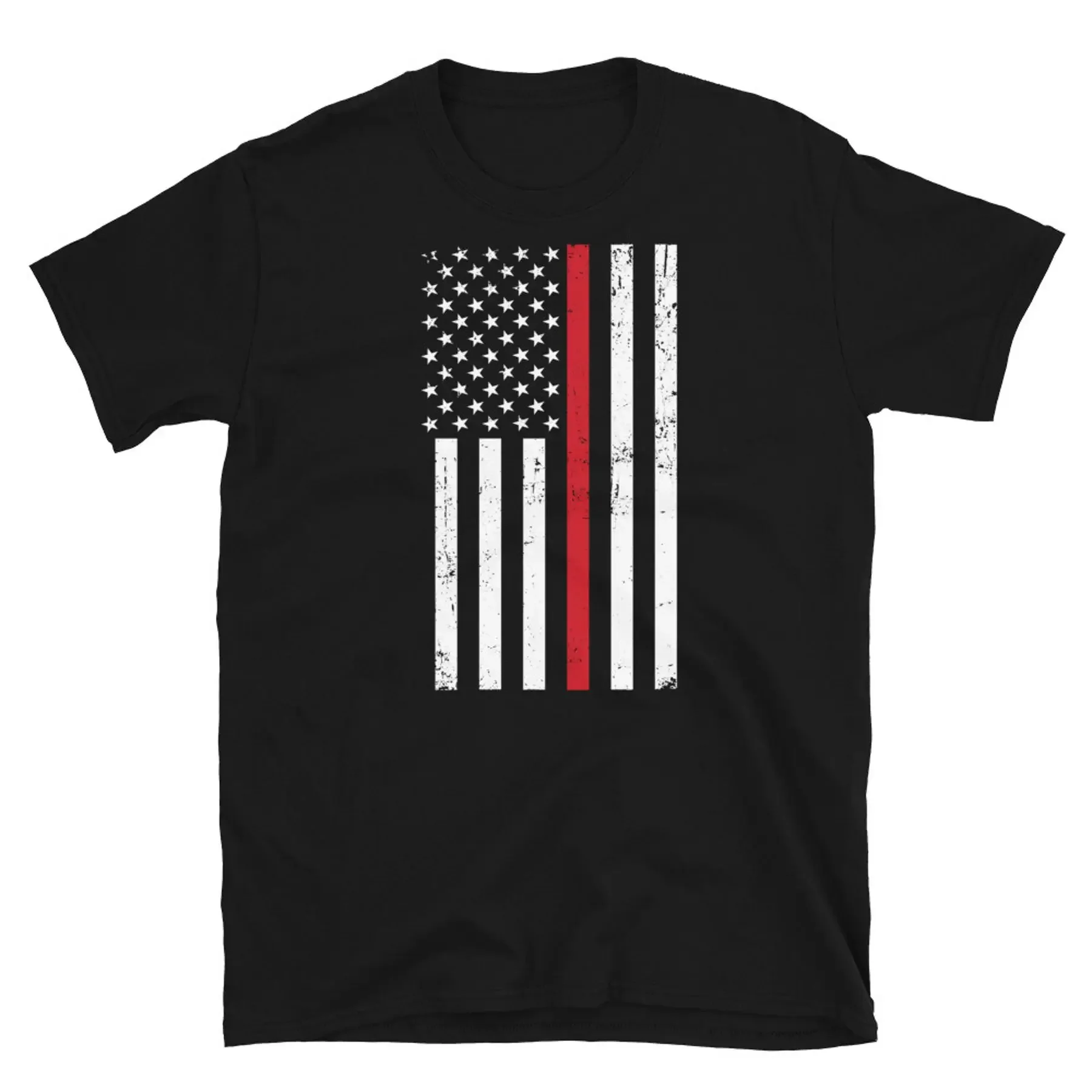 

Honor Respect Firefighter Thin Red Line USA Flag Short Sleeve Unisex T Shirt