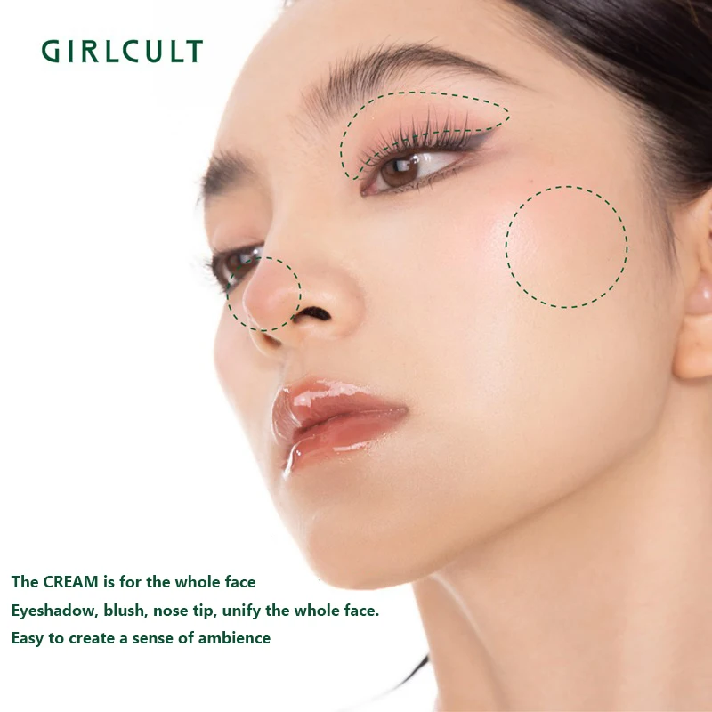 Girlcult Professional Makeup Set Box Face Multi-Purpose Balm Peach Blush Gloss Lipstick Lip Plumping Lip Gloss 4pcs Kit