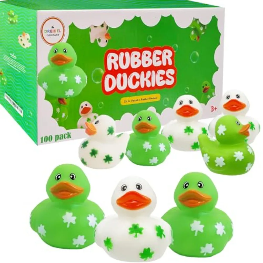 

St. Patrick's Holiday Rubber Duck Toy Duckies for,Bath Birthday Gifts Baby Showers Summer Beach and Pool Activity, 2