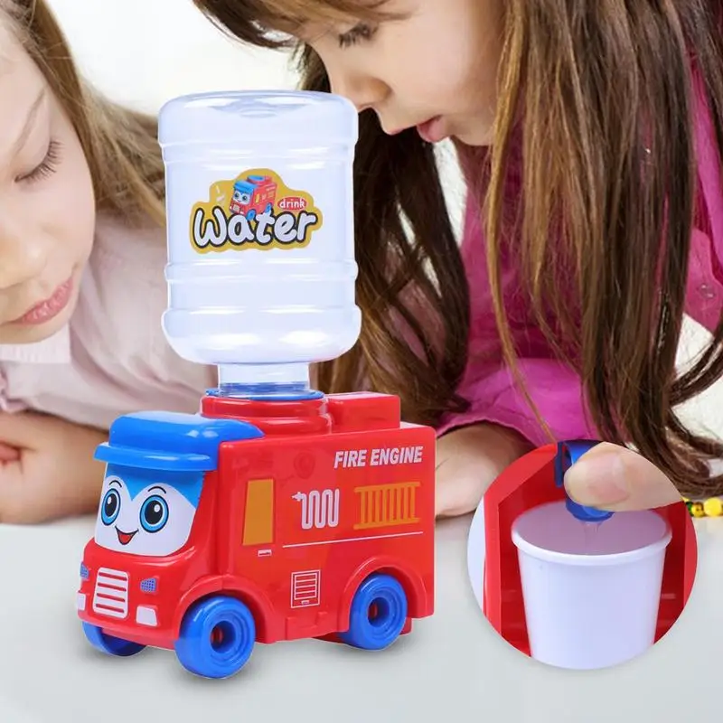 Mini Cartoon School Bus Water Dispenser Toy Finge Jogar Cozinha Brinquedos Simulação Water Dispenser Machine Brinquedo Cozinha Para Crianças