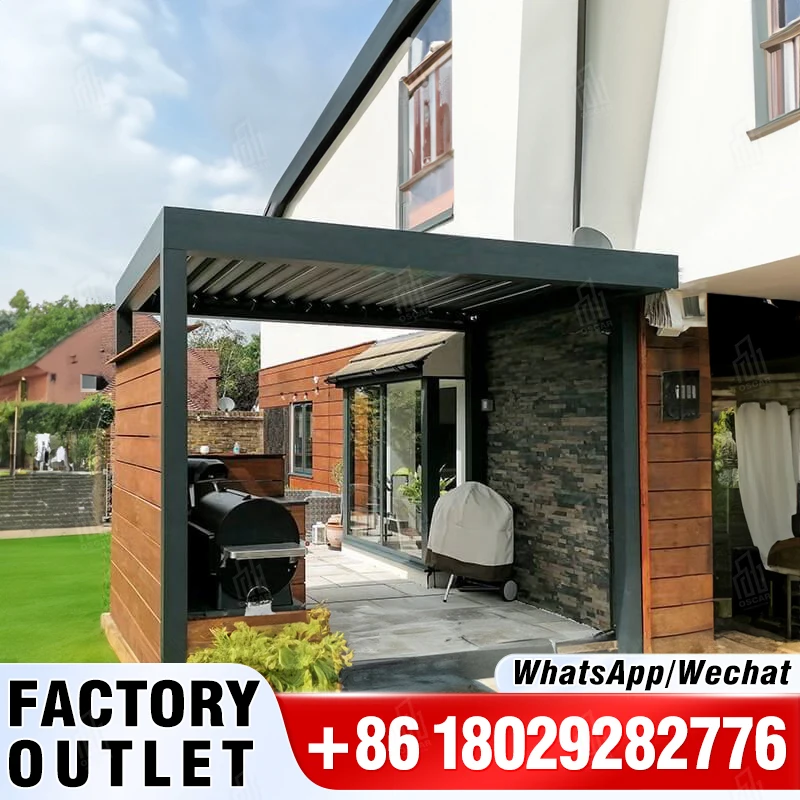 AS2047 Australia TOMA Fashion Motorized Waterproof Aluminum Roof Louver Automatic Rainproof Louver Pergola Aluminium Outdoor