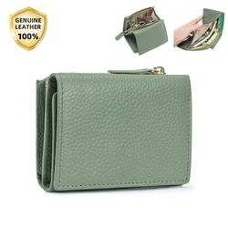 Genuine Leather Trifold Wallet for Women Small Rfid Blocking Cash Wallets with zipper Coin pocket 6 Card Solts wallets
