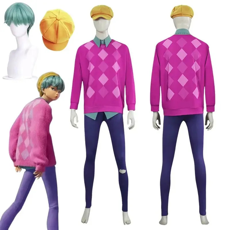 qa156Kpop デーモンハンターズベイビーサジャボーイズコスプレファンタジーコスチューム男性用スウェットシャツパンツキャップロールプレイ衣装ハロウィンカーニバル