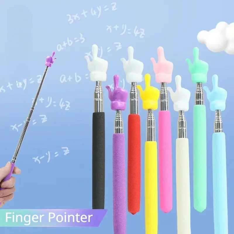 1PC Creative Color Cartoon Finger Stretchable Pointer Kindergarten School Kid Blackboard Baton Teacher Accessories for Classroom