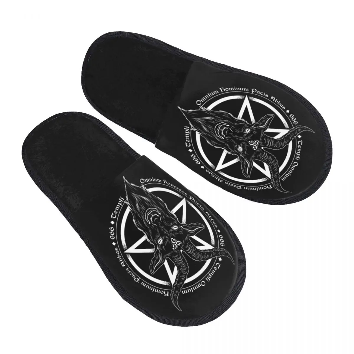 Devil Goat Satan Guest Slippers for Bathroom Women Custom Print Baphomet Pentagram Occult Magic House Slipper