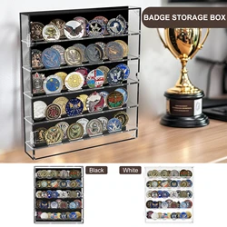 5 Layers Acrylic Coin Display Box Large Capacity Challenge Coin Showcase Holder Clear Acrylic Badge Organizer Medal Display NEW