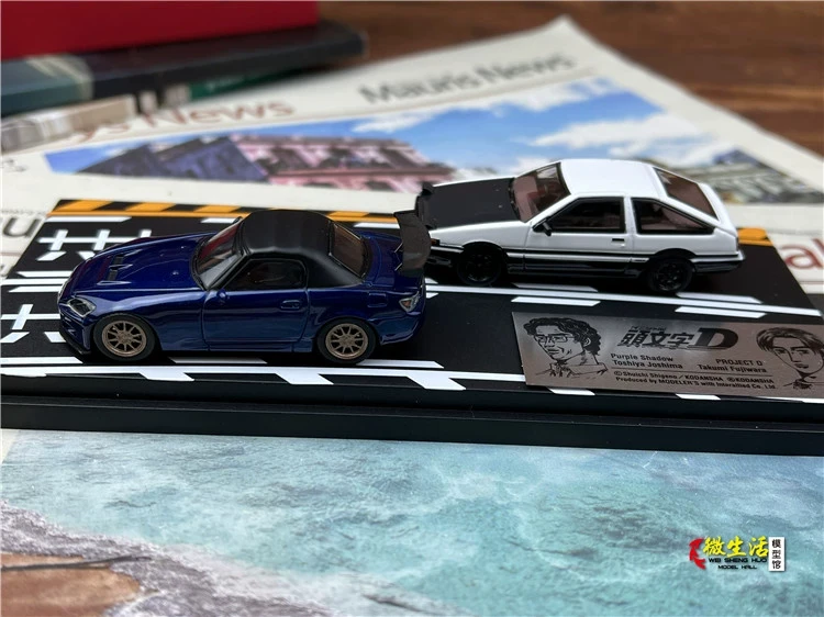 Newly Stocks Hi Story Modeler 1:64 Double Car Set S2000 Blue And Initial D AE86 White In 2024