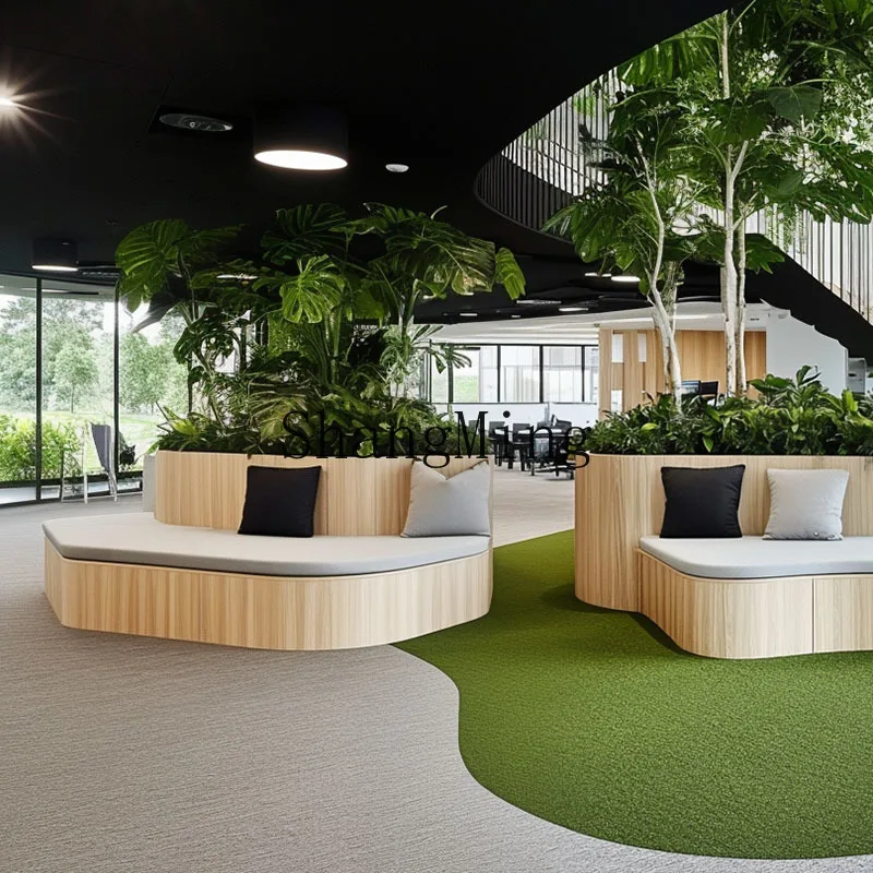 CL Square Stainless Steel Flower Bed Plastic Iron Art Seat Flower Box Outdoor Flower  Bench Combination Park Commercial Street