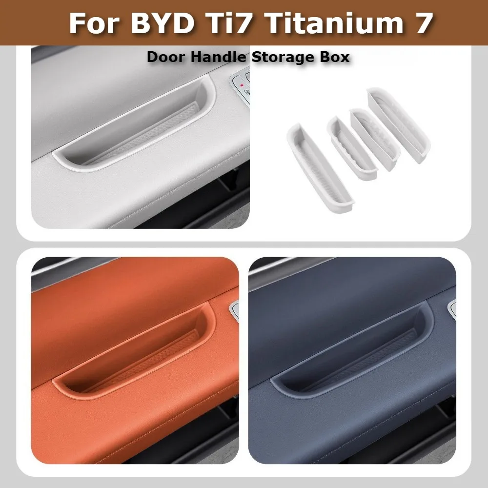 

For BYD Ti7 Leopard Titanium 7 2026 Door Handle Storage Box Rear Air Vent Organizer Tray Silicone Interior Accessories Set