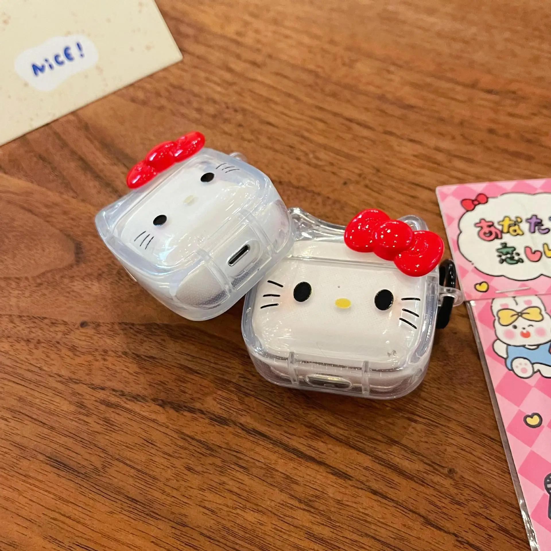 Per custodia Airpods Pro 2, custodia Hello Kitty per Airpods Pro, custodia per auricolari antiurto in TPU trasparente per custodia Airpods 1/2/3 Funda