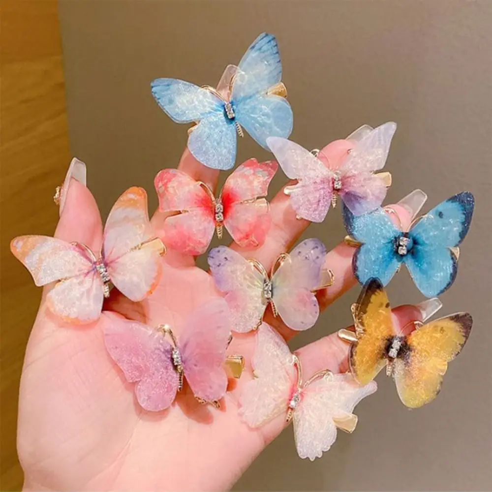 6PCS Fashion Colorful Butterfly Hairpins Sweet Hair Clips Barrettes Women Girls Hair Ornament Headwear Hair Styling Accessories