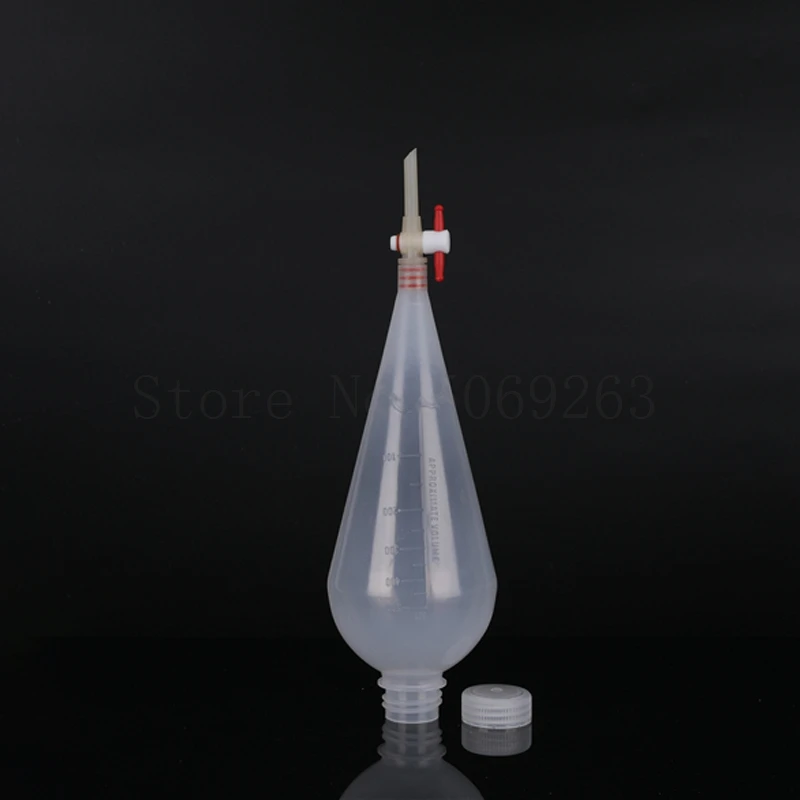 1pc Lab 125ml-1000ml Pear-shaped Plastic Separatory Funnel Acid-resisting Alkali-resisti Laboratory Supplies