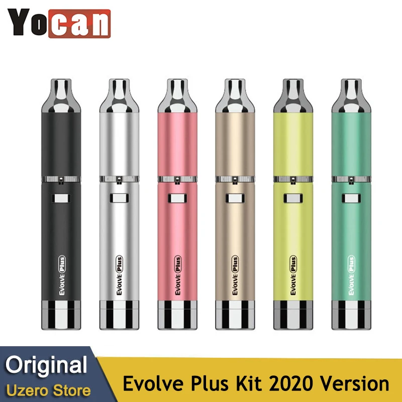 Yocan Evolve Plus Kit Vaporizer 2020 Version Wax Vape Pen 1100mAh battery with Quartz Dual Coil