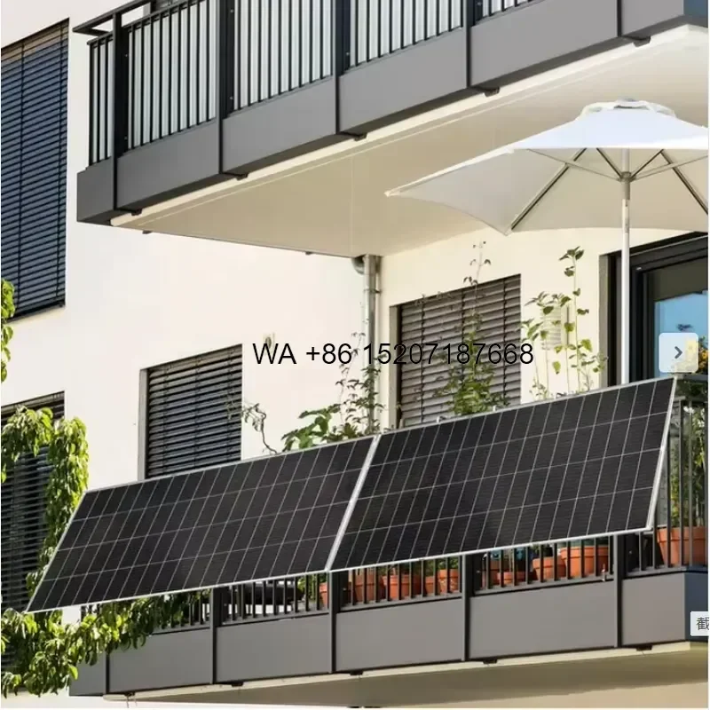 Wmwmnu for UK Plug-in Monocrystalline Silicon Solar Kit 800W 2x460W Panels Balcony Garden DIY Self Install with Micro