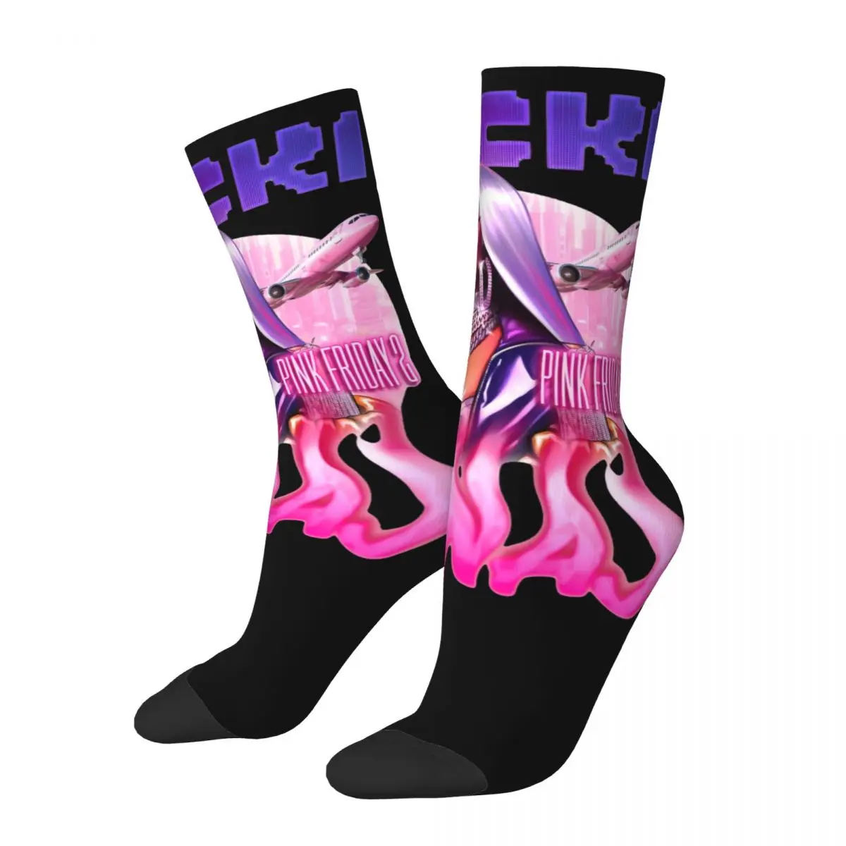 Autumn Winter Retro Men's Women's Nicki Minaj Gag City Socks Rap Rapper Singer Music Breathable Basketball Socks