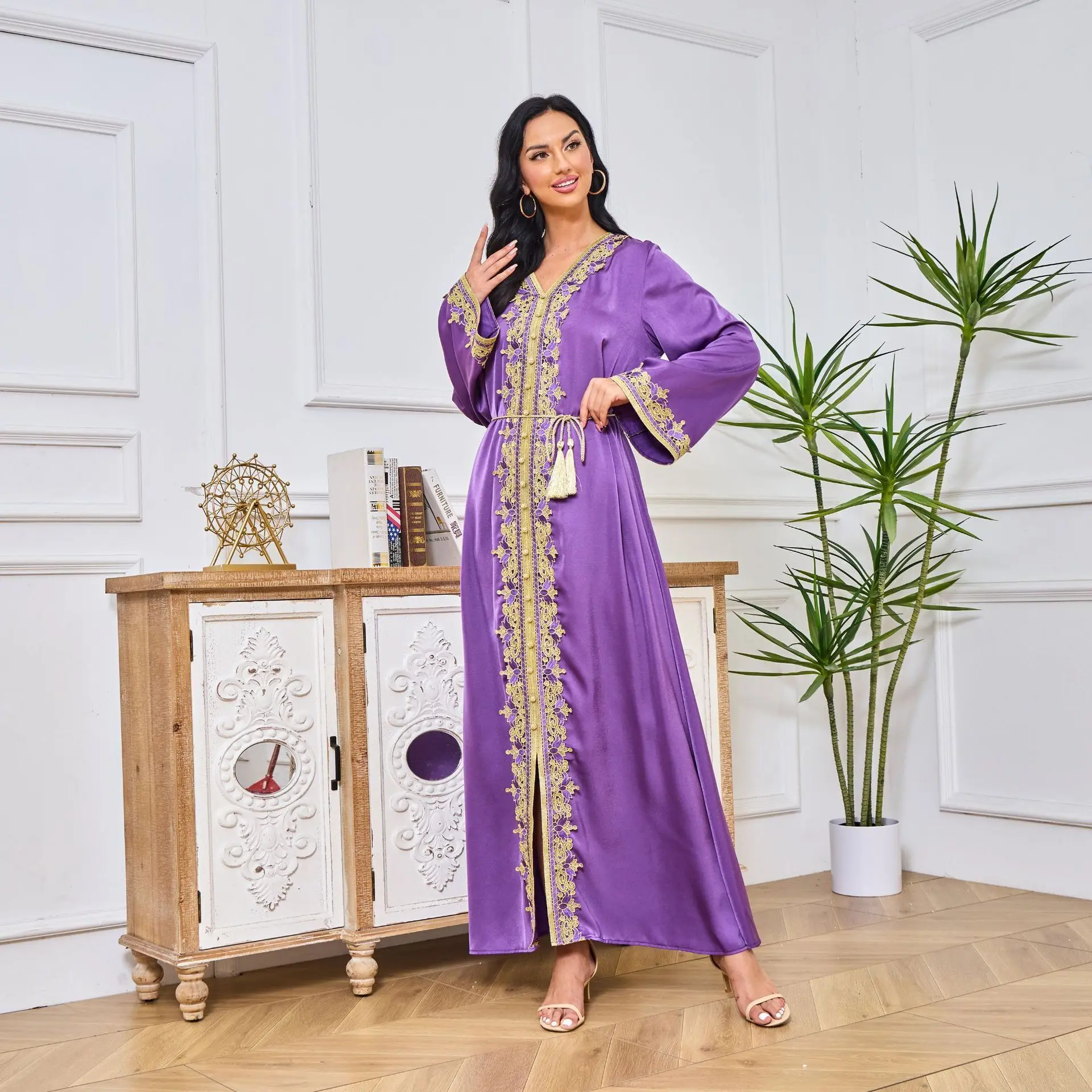 MT020 Summer New Abaya Ethnic Style Robe Muslim Jalabiya Fashion Dress