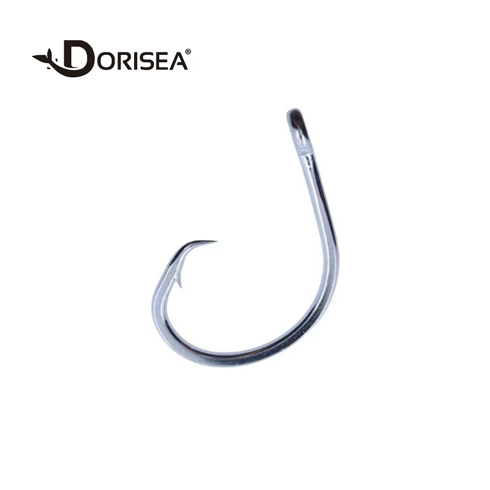 DORISEA 100pcs Fishing Tuna Circle Hooks 39950SS Stainless Steel Saltwater Hook 6/0-16/0