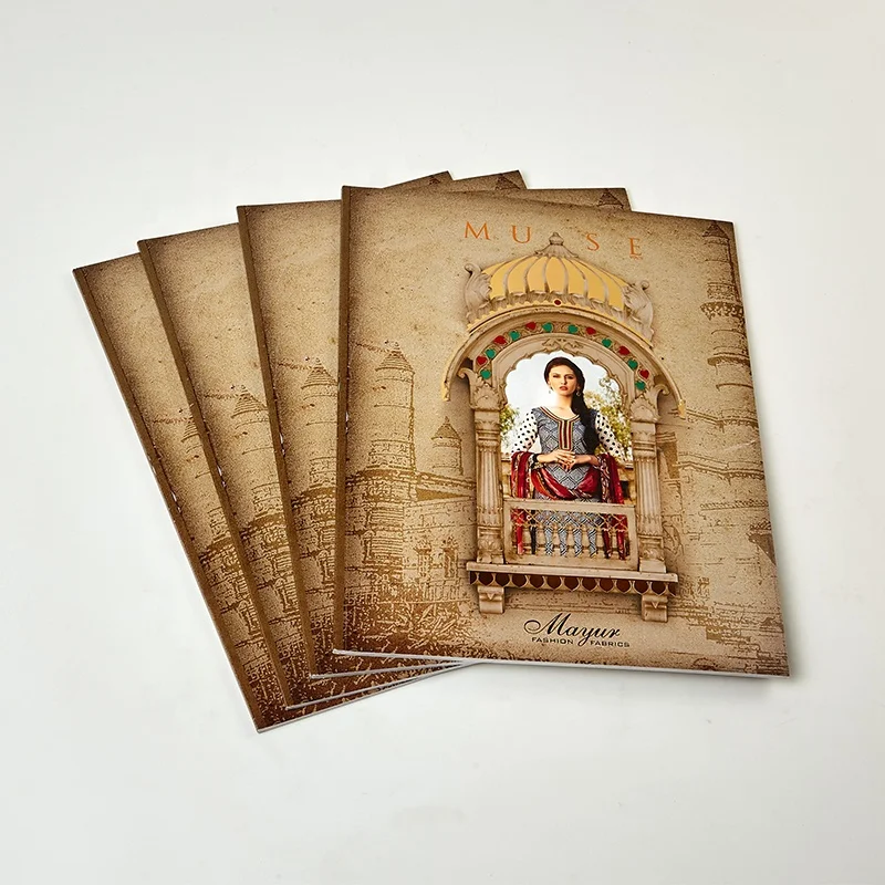 Custom Graphic Design Printing Services Catalogue Personalised Offset Printed Cardboard Kraft Materials Foil Hot Stamping