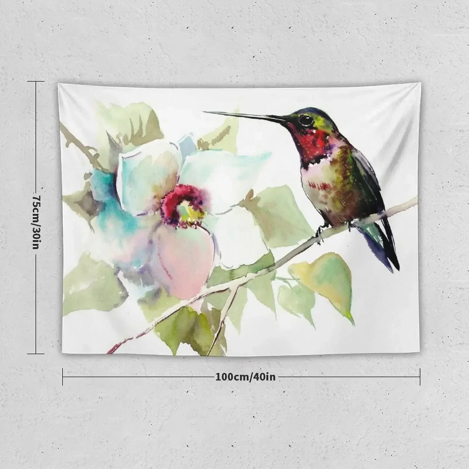 Hummignbird and Magnolia Flowers Tapestry Decoration Aesthetic Decor Home Bathroom Decor Room Decor Korean Style Tapestry