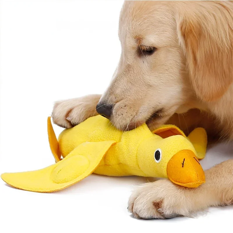 New Pet Plush Toy Duck Tibetan Food Training Dog Interaction Slowly Chewing Plush Dog Chew