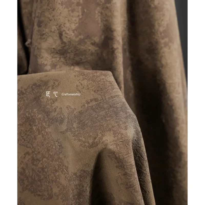 

Brown Cotton Linen Fabric Thick Bag Jacket Clothing Designer Apparel Sewing Fabric Wholesale Cloth Diy Material