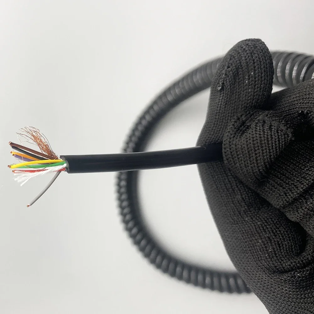 9-core Spring Wire 26 AWG Signal Wire OD 5MM High Elasticity TPU Spiral Cable Stretch 1 m 2 m 3 m 4m 6m 10m12m