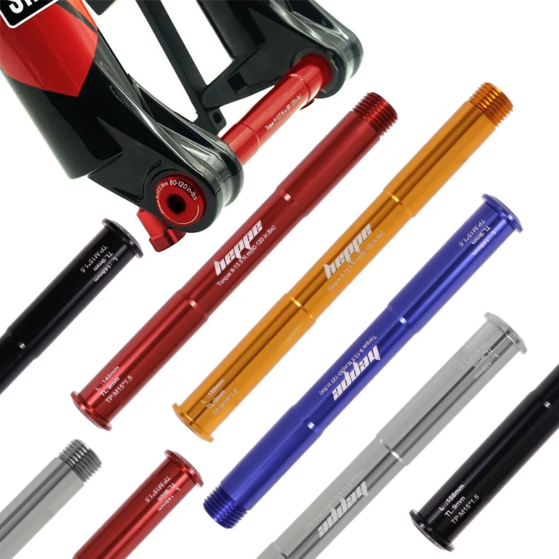 HEPPE Bike Front Fork Thru Axle MTB Fork Barrel Shaft M15 Thru Axle Skewer Multi-color Axis for 15x100 15x110 ROCKSHOX Fork