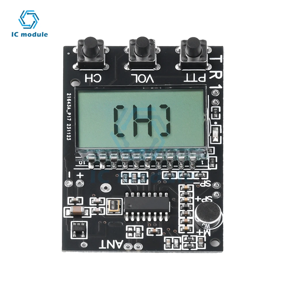 Imagem -02 - Transceptor de Placa de Circuito fm Walkie Talkie Módulo Tudo-em-um Transmissor fm Receptor Frequência 27480mhz Dc3.36v