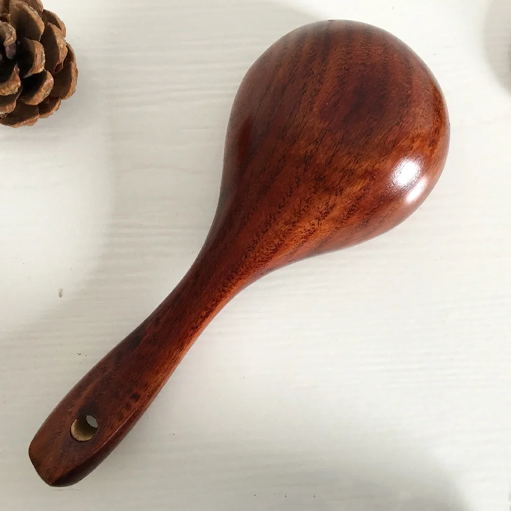 

1pc Wooden Soup Spoon Natural Wood Smooth Rice Measuring Scoop For Kitchen Restaurant Use Food Serving Tool Wooden Spoon