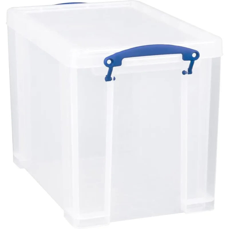 19 Liter Plastic Stackable Storage Container with Snap Lid & Built-In Clip Lock Handles for Home