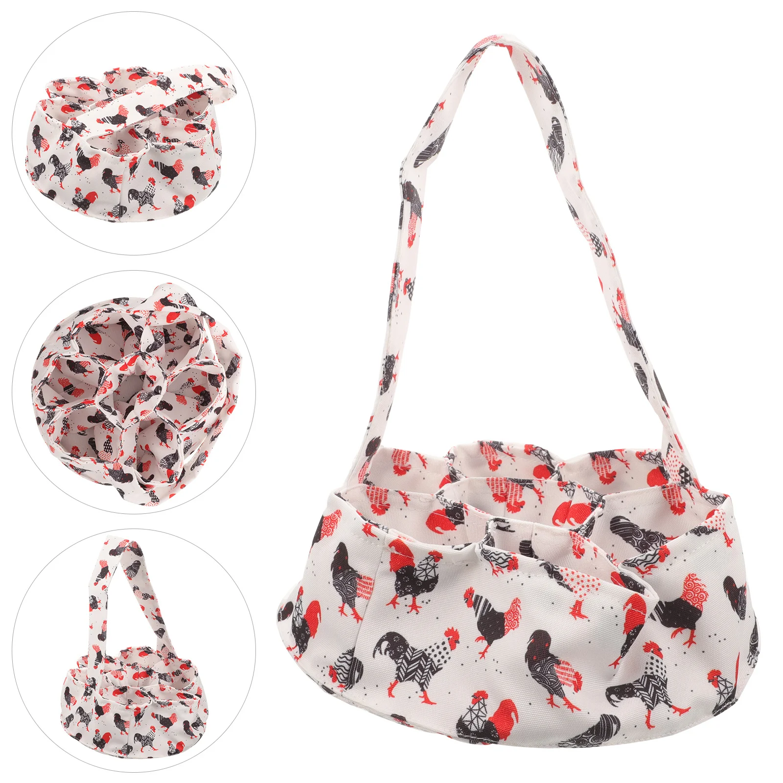 

Egg Gathering Basket 7-Compartment Oxford Cloth Egg Holder Storage Holder for Fresh Eggs Collecting Basket with Pockets