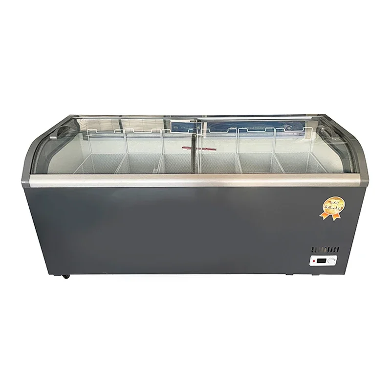 #Product Manufacturer Large Capacity Display Island Freezer Sliding Glass Top Deep Combined Island