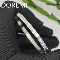 DOREMI 4mm Bangle Engrave Letters Bangle You Can Do It Letters Bangle Laser Dark Engrave Insprial Bangles