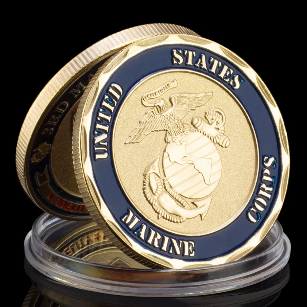 US Marine Corps 3rd Marine Division Souvenir Gold Plated Coin Fidelity Valor Honor Commemorative Challenge Coin