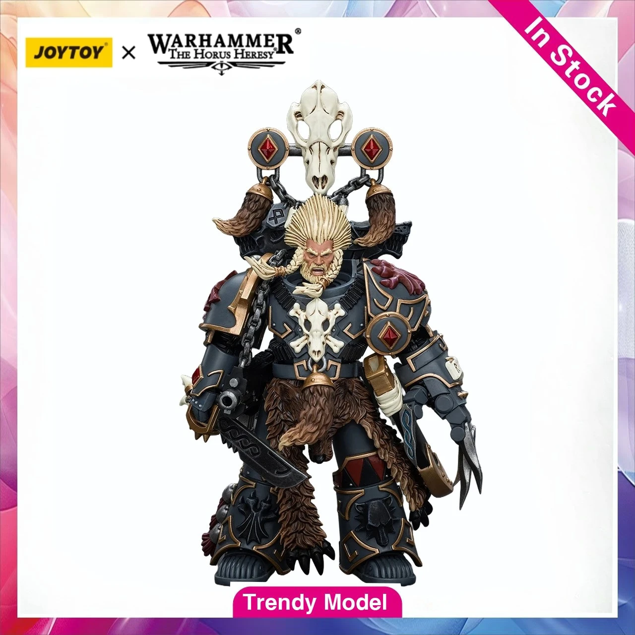 

【TM】In Stock JOYTOY Warhammer 40K Space Wolves Geigor Fell-Hand 1/18 Action Figures Model Toy Gift