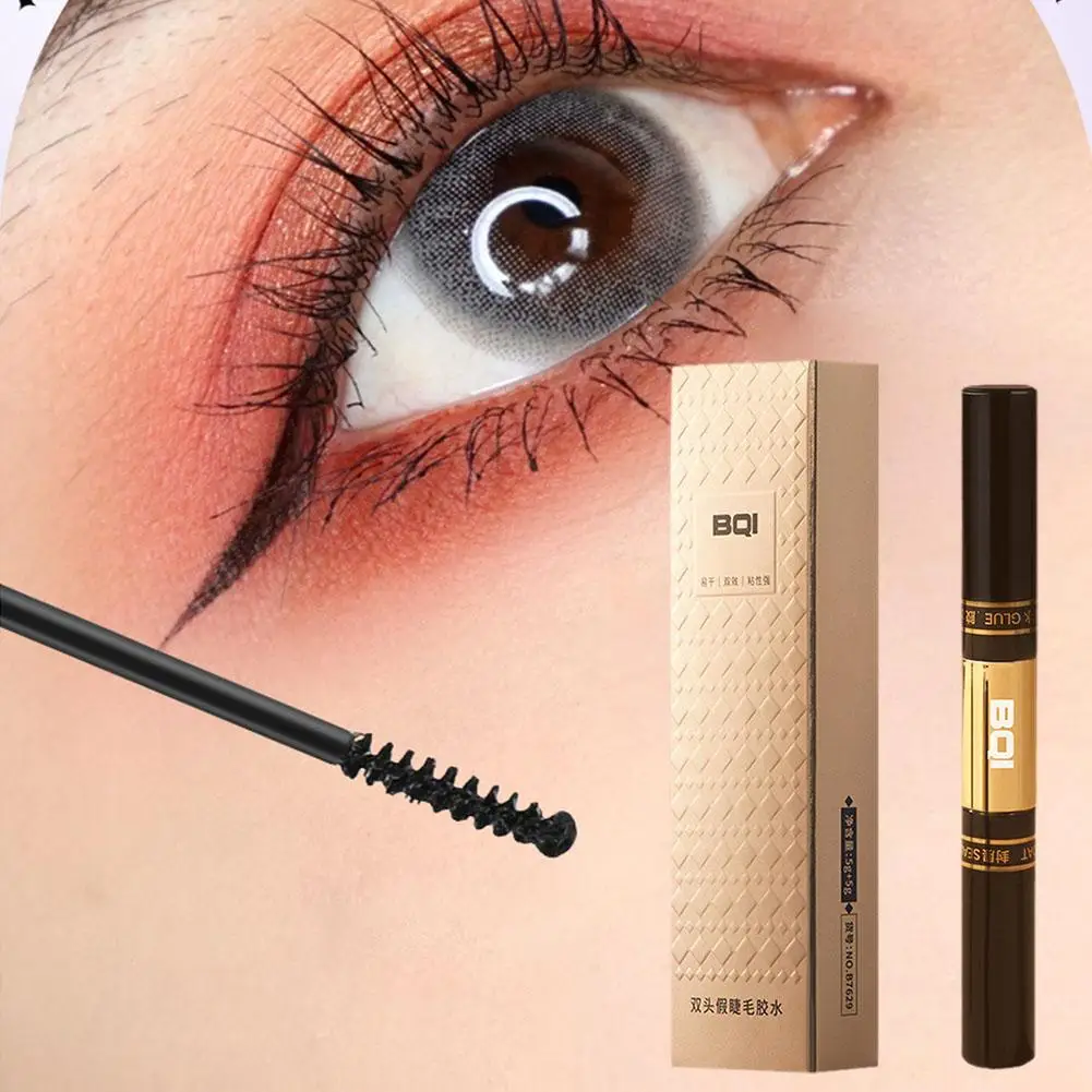 Doppelkopf Wimpern kleber Mascara schwarz Wimpern verlängerung Kleber Wimpern Wimpern kleber wasserdicht Make-up Mascara Regenmantel fa w4m9