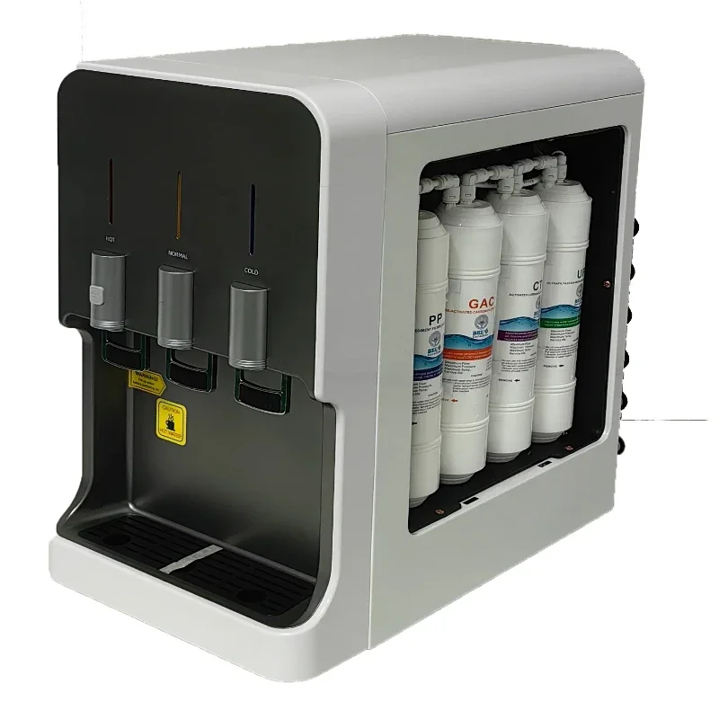 Desktop water dispenser hot and cold normal with ultrafiltration system children lock office kitchen school countertop