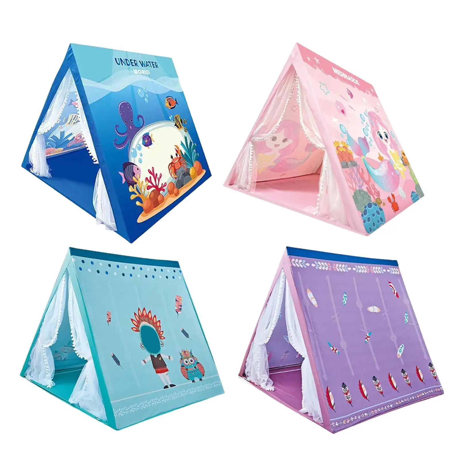 Kids Play Tent Foldable Gifts Large Indoor Playhouse Indian Playhouse Teepee Tent for Children Backyard Party Toddlers Picnics