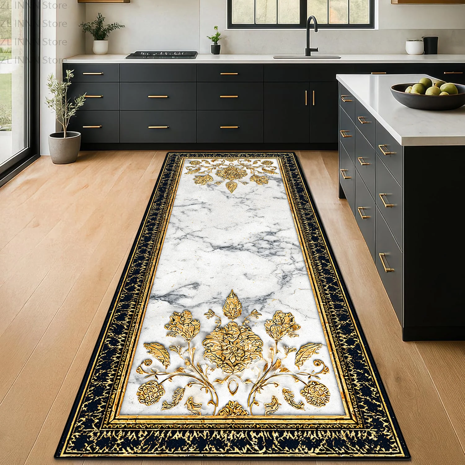 Commercial Kitchen Non Slip Flooring - Скандинавский роскошный мраморный ковер-дорожка для кухни,