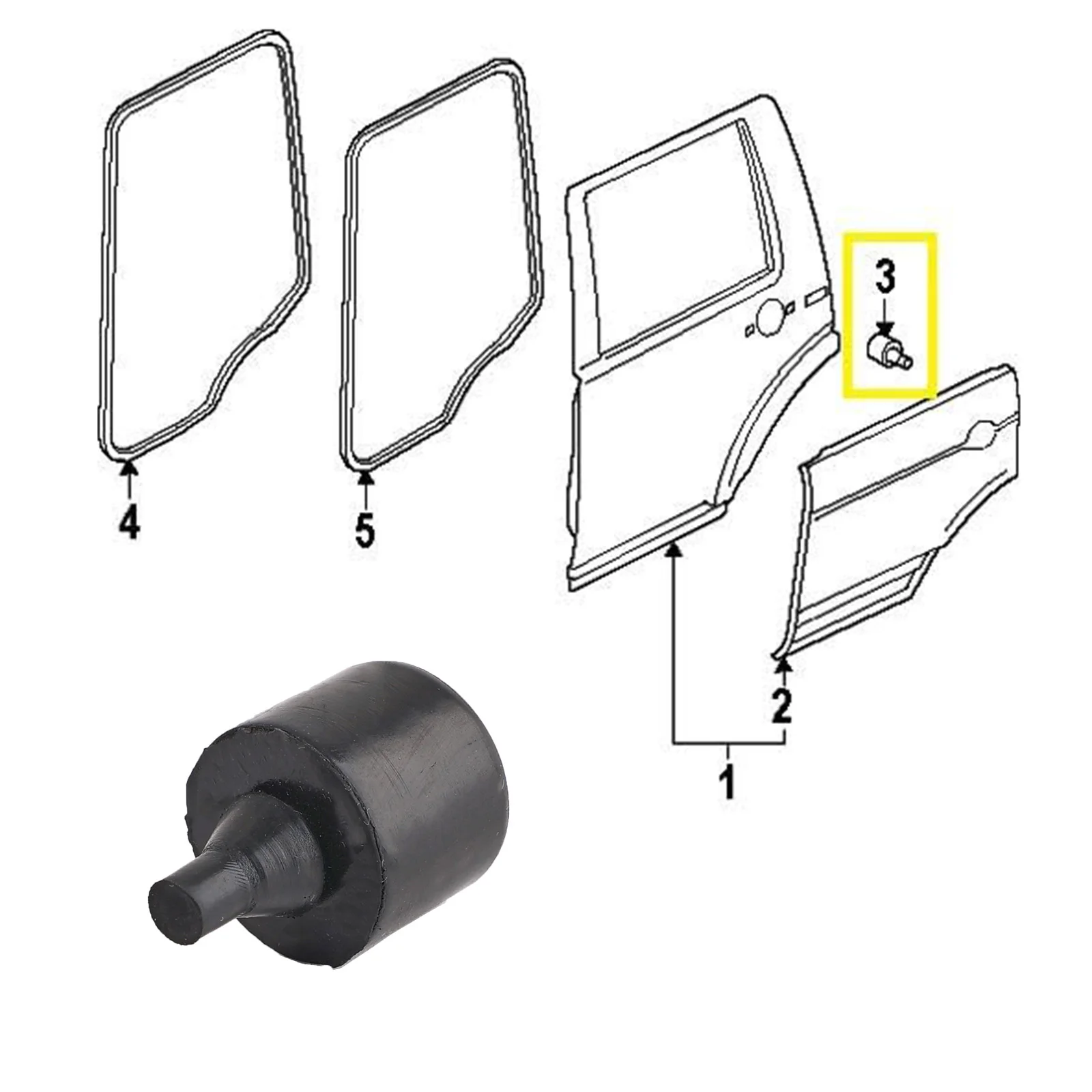 4PC For Land Rover Freelander 2 LR2 LR3 LR4 Discovery 3 4 Range Rover Sport L320 Door Shut Rubber Bump Stop buffers CFM500010