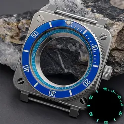 New Square Watch Case Fit Seiko NH34 NH35 7S26 Movement Men's Watches Diver Case With Sapphire Glass 316 Stainless Steel 100M