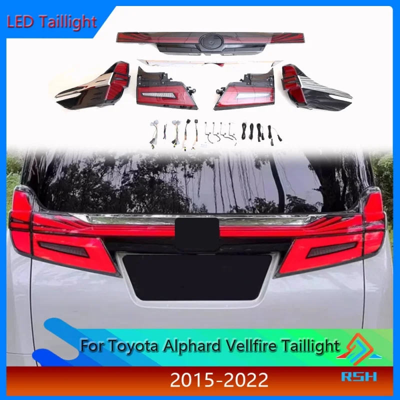 

Для Toyota Alphard задний фонарь в сборе 2015-2022 Vellfire 30 серии модифицированный светодиодный дальний фонарь указатель поворота тормозной фонарь заднего хода