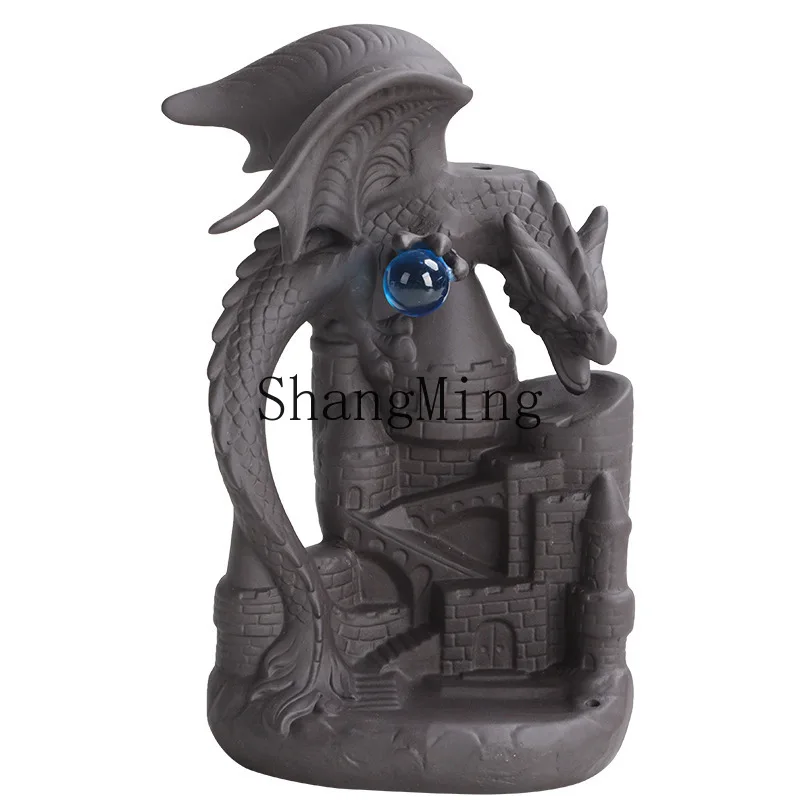 

PYH purple sand backflow aromatherapy home sandalwood stove creative pterosaur play beads smoke stove ornament