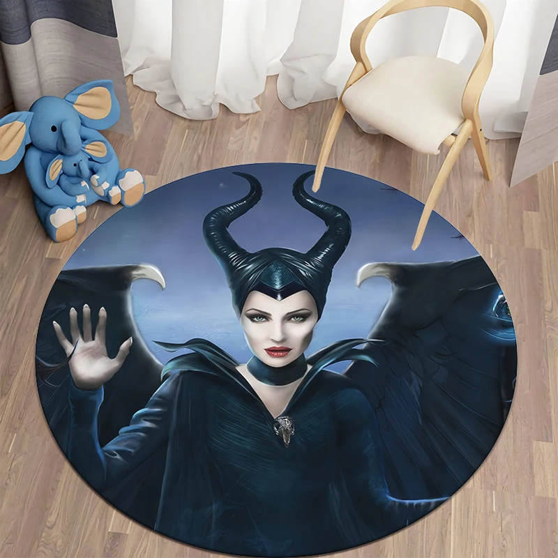 Maleficent,beauty,Printed Round Carpet. Bedroom,Toilet,Balcony,Entry Door,Sofa,Beb,Chair,Table,Non-slip Mat.Gift,Picnic,Camp,Rug