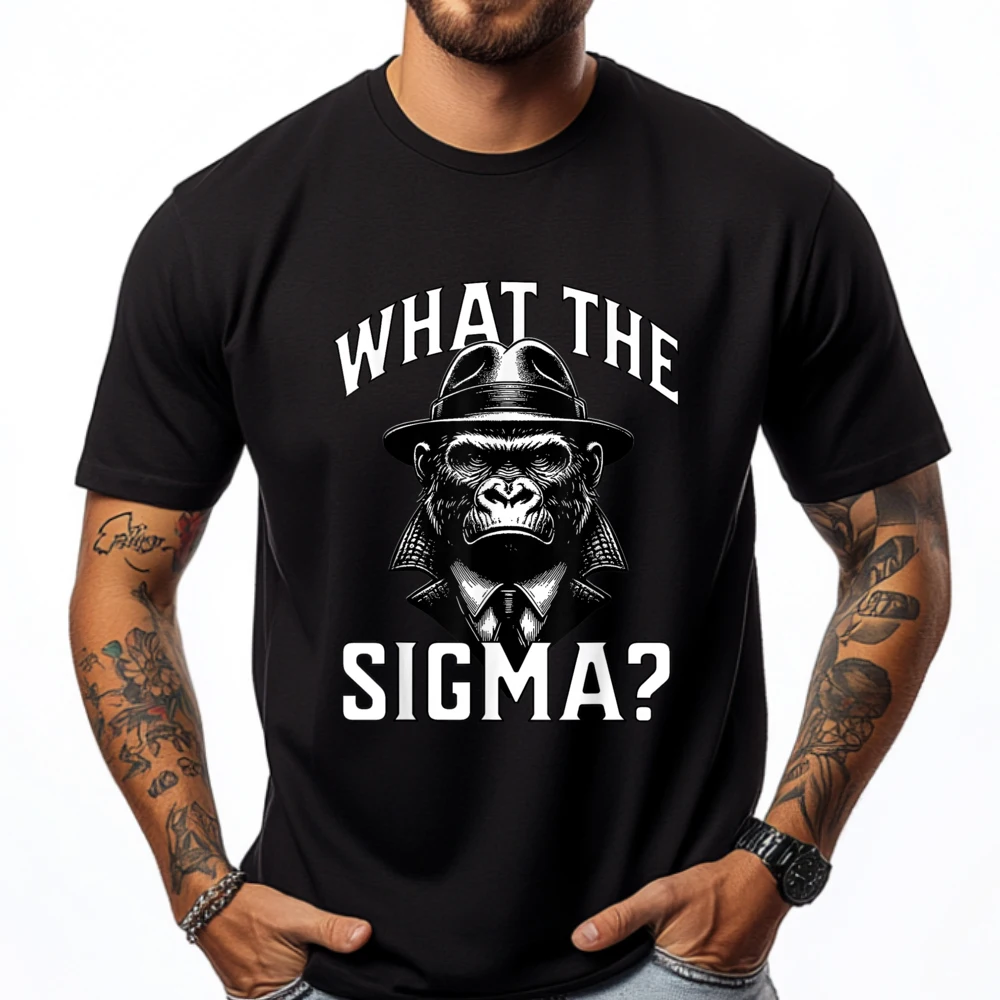 

What The Sigma Anime T Shirts Funny Shirt Letter Valentine's Day Gift T-Shirts Men