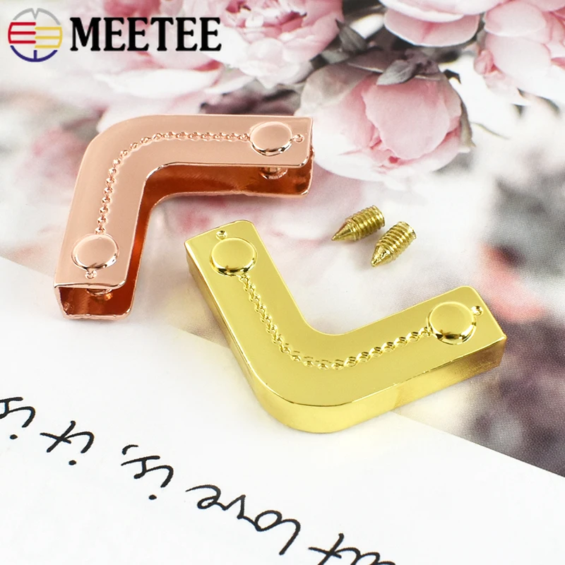 5-50Pcs Corner Protector Metal Buckles for Purse Edge Protection Clip Clasp Bag Decoration Hook Handbag Cover Corners End Lock