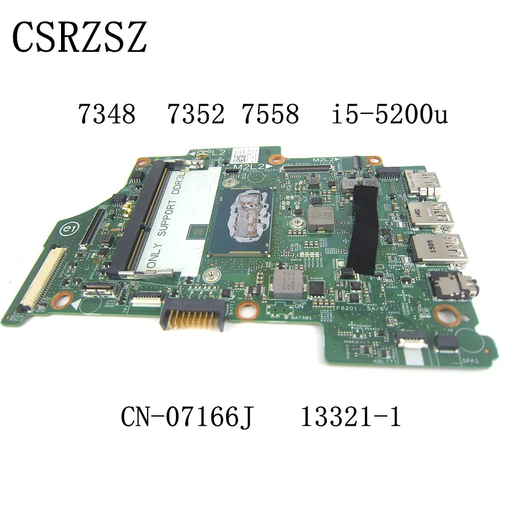 

For Dell inspiron 7348 7352 7558 Laptop motherboard 13321-1 CN-07166J 07166J 7166J with i5-5200u 100% Fully Test ok