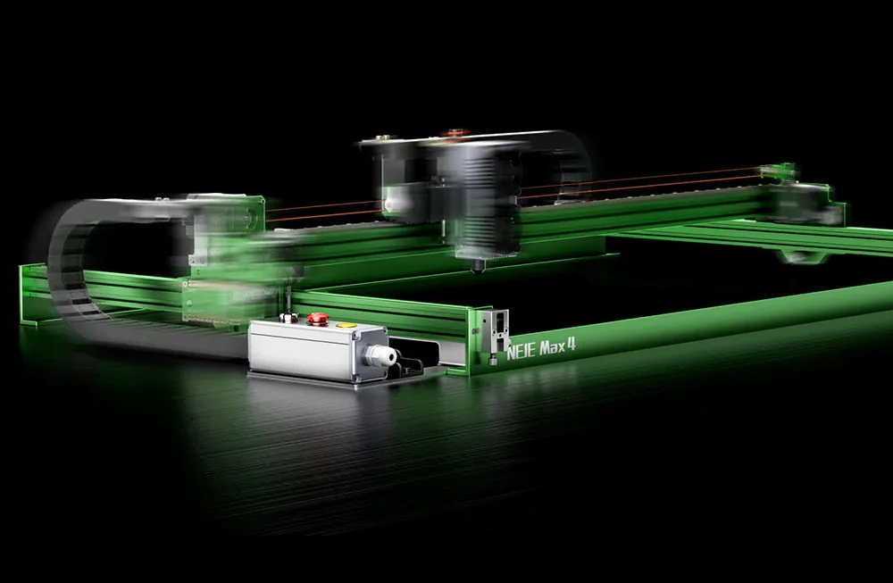 NEJE Max 4 V2 24W : Hybrid Laser Engraving and Cutting Machine with E80 Laser Module - 700x460mm Engraving Area - 1200mm/s Engraving Speed - Suitable for Stainless Steel/Wood/Leather/Painted Metal/Fabric